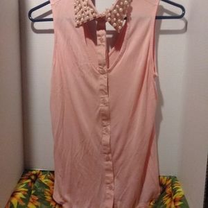Rue 21 Button up Sleeveless Top Size Small